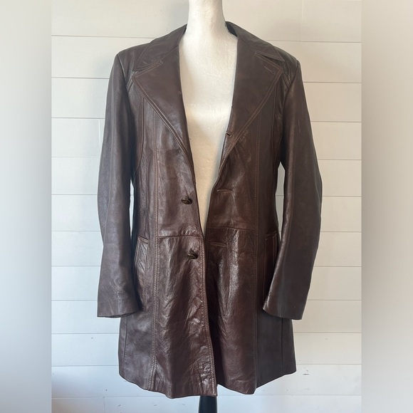 Vintage Grais Angel Skin Cabretta Leather Coat Wool Vest Liner Mens 40L Made USA - Picture 3 of 16